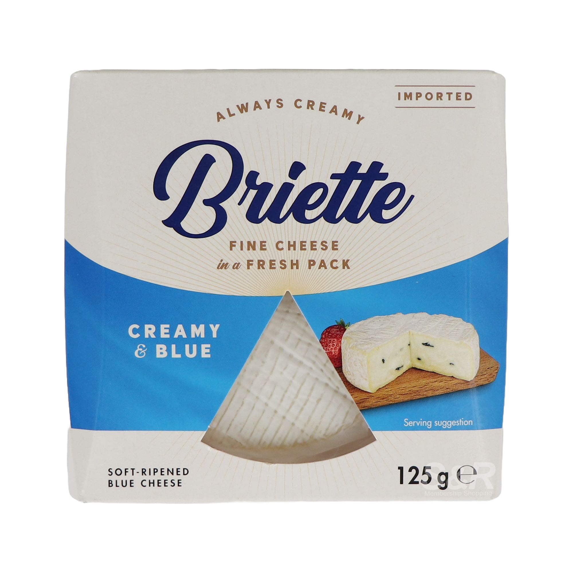 Briette Creamy and Blue Soft-Ripened Blue Cheese 125g Briette Creamy and Blue Soft-Ripened Blue Cheese 125g